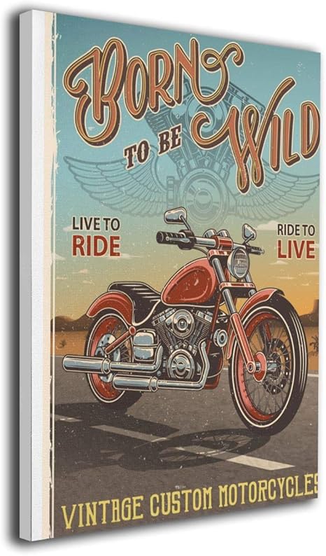 Amazon Co Jp Ale Art ビンテージバイクのポスター アートパネル 30cm 40cm ポスター 絵画 壁掛け インテリア 風景 キャンバス絵画 バスルーム ダイニングルーム 装飾 ホーム キッチン