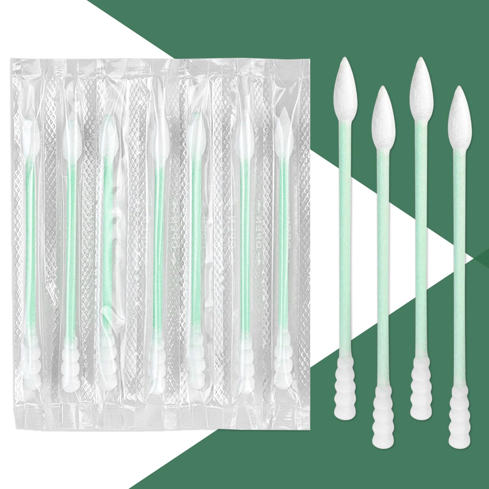 500 Count Individually Wrapped Cotton Swabs, Travel Cotton Swabs, Cotton Stick, Spiral Pointed Cotton Swab