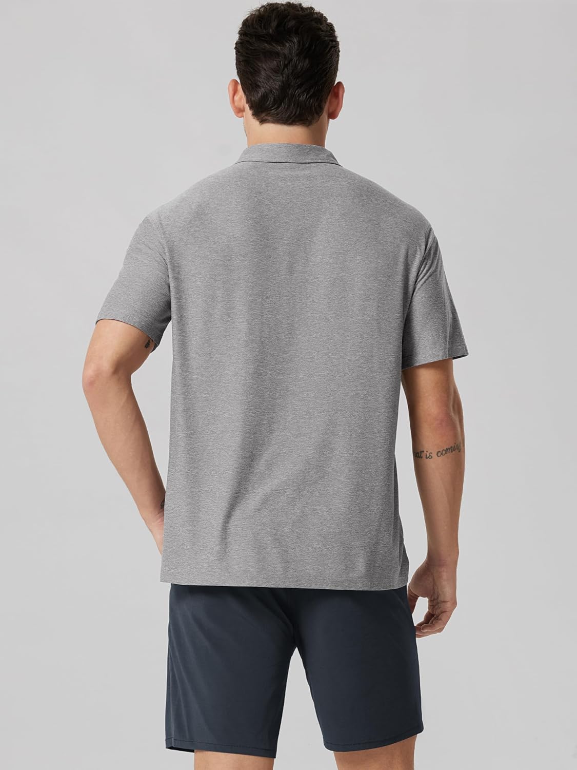 ODODOS Men's Short Sleeve Button Down Shirt - odSTRATUM Tech Performance Tee, Ultra Soft UPF 50+ Golf Fitness Casual Tops