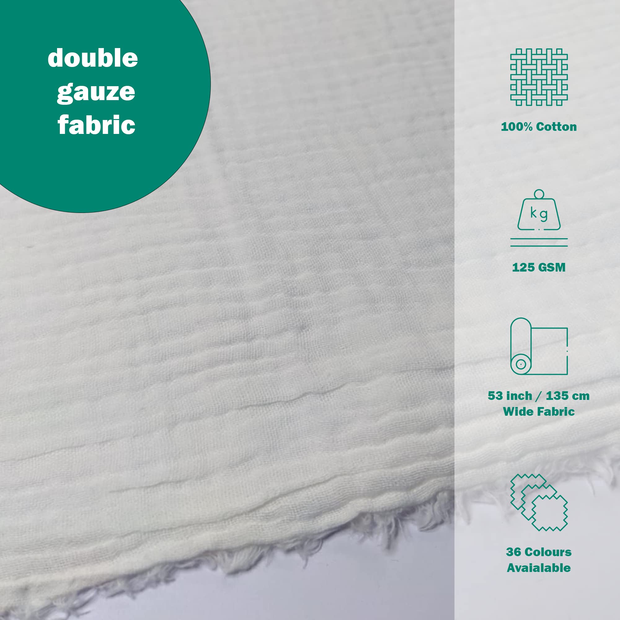 100% Baumwolle Musselin Double Gauze Farbe Taupe