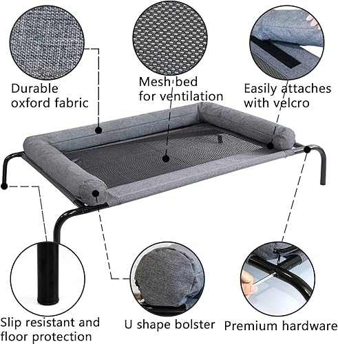 Miniatura 2 de PETIME Cama elevada refrescante para mascotas, cunas elevadas para perros pequeños, hamaca portátil para mascotas para interiores y exteriores,