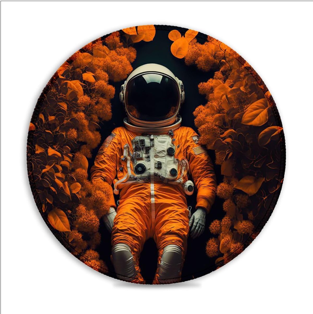 CHTXD Mauspad Astronautenblumen cm, rundes Gaming-Mauspad, hitzebest ...