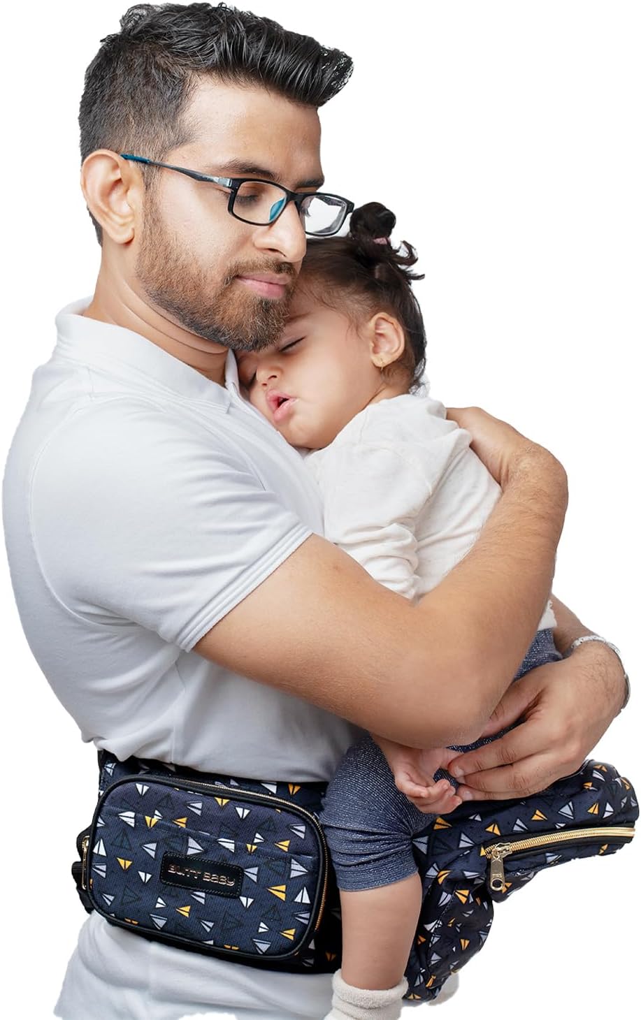 BUTT BaBY Carrier Airplanes with Hip Seat, Mini Diaper Bag & Convertible to Sling Carry Bag With Ergonomic Baby Carrier with Inbuilt Diaper Bag, 6-in-1 Baby carrier for 5 months to 36 months