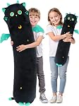 Mewaii Oreiller de corps en peluche de chat long, mignons animaux en peluche Kawaii soft Plushies, chaton en peluche Oreil de poupée pour filles garçons (Pink Cat) 20 De pouce)