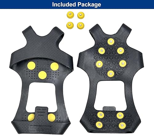 Miniatura 6 de Empuñaduras de hielo y nieve para zapatos y botas, pinchos extraíbles para zapatos de nieve, agarres antideslizantes para escalar, senderismo,