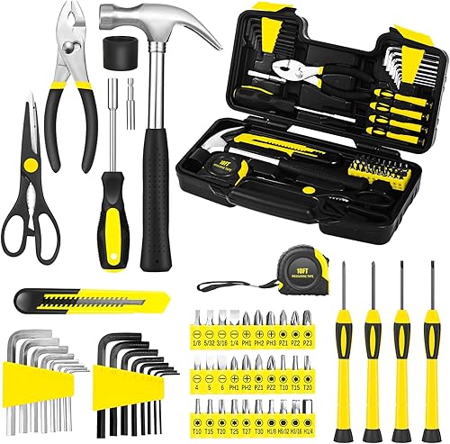 Kit de herramientas básicas de reparación del hogar, kit de herramientas manuales para el hogar general, kit de herramientas pequeñas con caja de