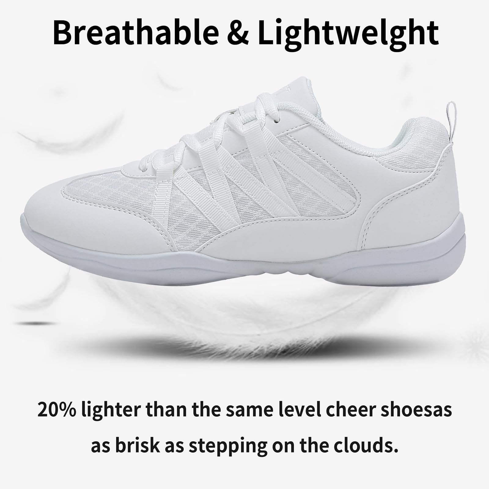 Cheerleading-Schuhe für Damen & Mädchen, rutschfeste Cheer Shoes, Leichte Atmungsaktive Turnschuhe mit Dämpfung, Stabil für Training & Wettkampf