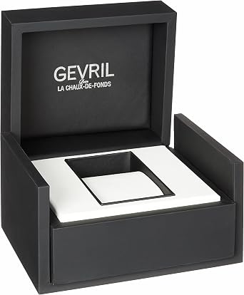 Gevril 43500-03 Men's Vaughan Swiss Automatic Watch, Genuine Italian Dark Brown/White Stitching Leather Strap, Silver