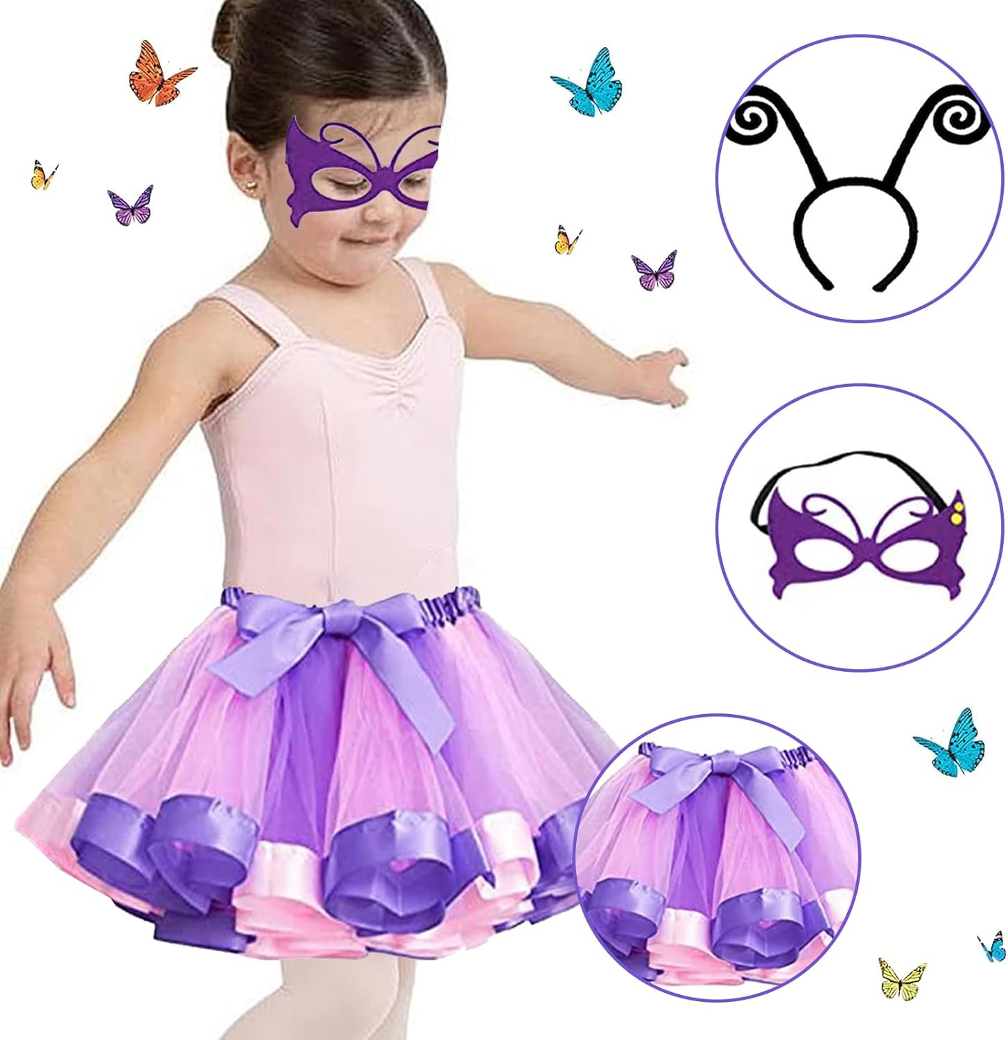 Piume Nere Costume Fata Farfalla Per Bambina Vestito Principessa