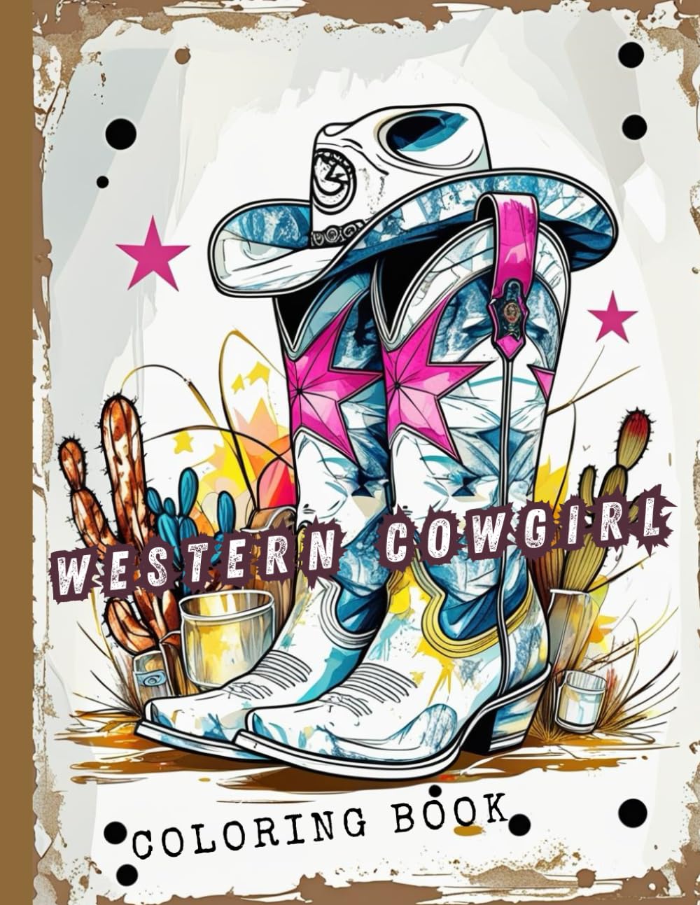 Western Cowgirl Coloring Book: 50 Unique Illustrations to Color for Fans of Cowgirls and the Wild West