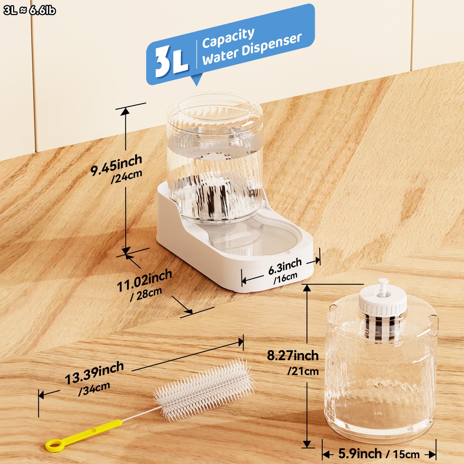 JUNSPOW Distributore automatico di acqua per gatti, ciotola per cani, erogatore d'acqua regolabile, irrigatore automatico per animali domestici per cani e gatti