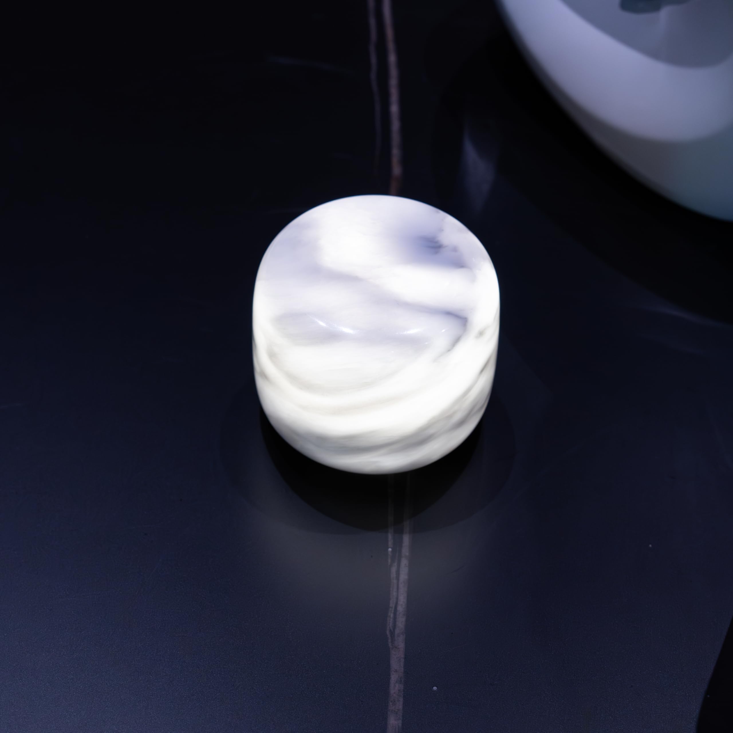 Marmor Lámpara de Noche Mármol Regulable, Luz de Mesa LED 3 Modos, Lámpara de Piedra Recargable, Iluminación Ambiental