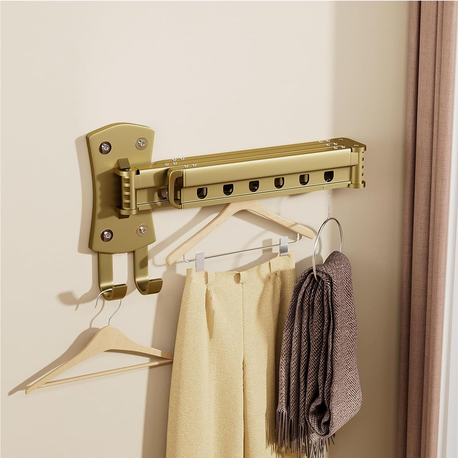 2 Pack opvouwbare wandgemonteerde kledingrek, 304 2 Pack opvouwbare wandgemonteerde kledingrek, 304