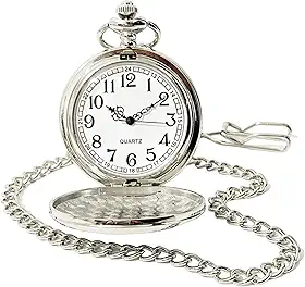 Relógio De Bolso Quartz Clássico Com Corrente Estilo Antigo Retro Vintage