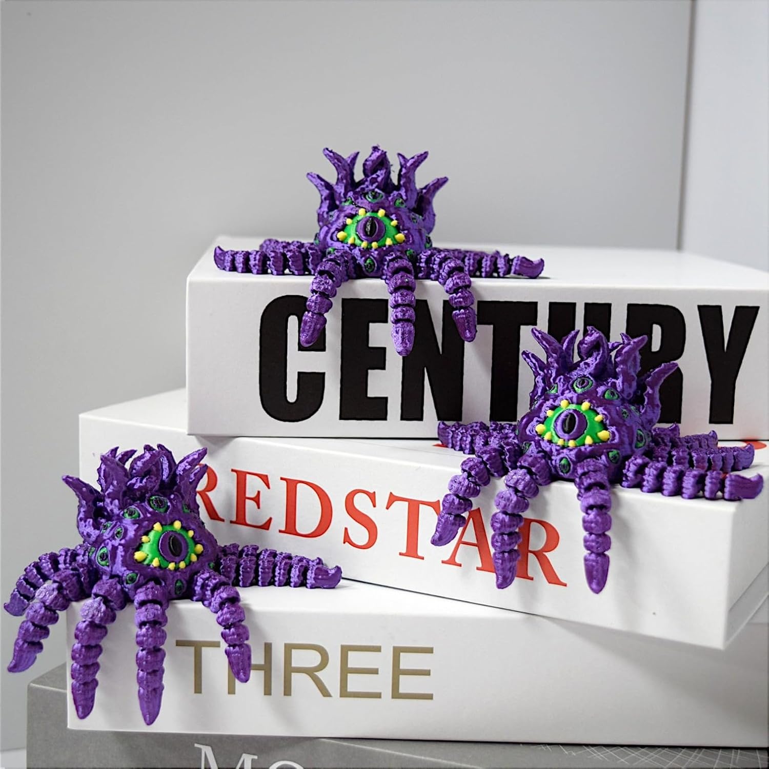 3D Printed Articulating Octopus Fidget Toy,Cute 3D Printed Animals,Fun Desk Decor,Unique Ocean Lovers Gifts (Purple Scary Octopus)