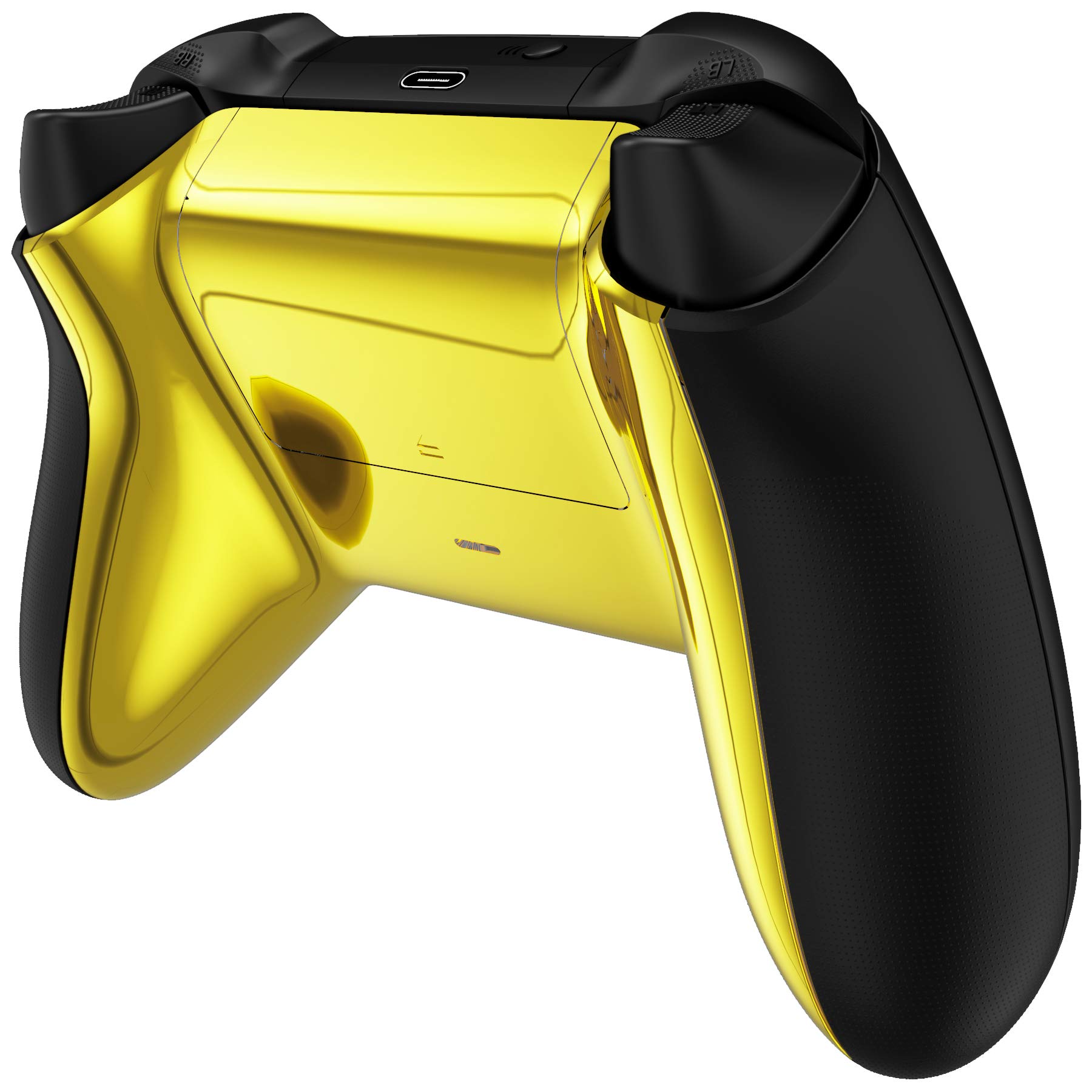 eXtremeRate Cover Posteriore per Xbox Series X S Controller,Custodia Copertura Coperchio di Batteria Scocca Shell Ricambio per Xbox Series X/S Joystick Model 1914-Oro Cromo