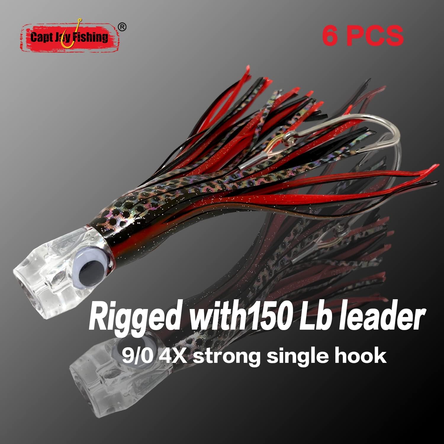 trolling Lure (9 inch) 6pcs / 8pcs Package Fishing trolling Lure Offshore Big Game trolling Lure for Marlin Tuna Mahi Wahoo.