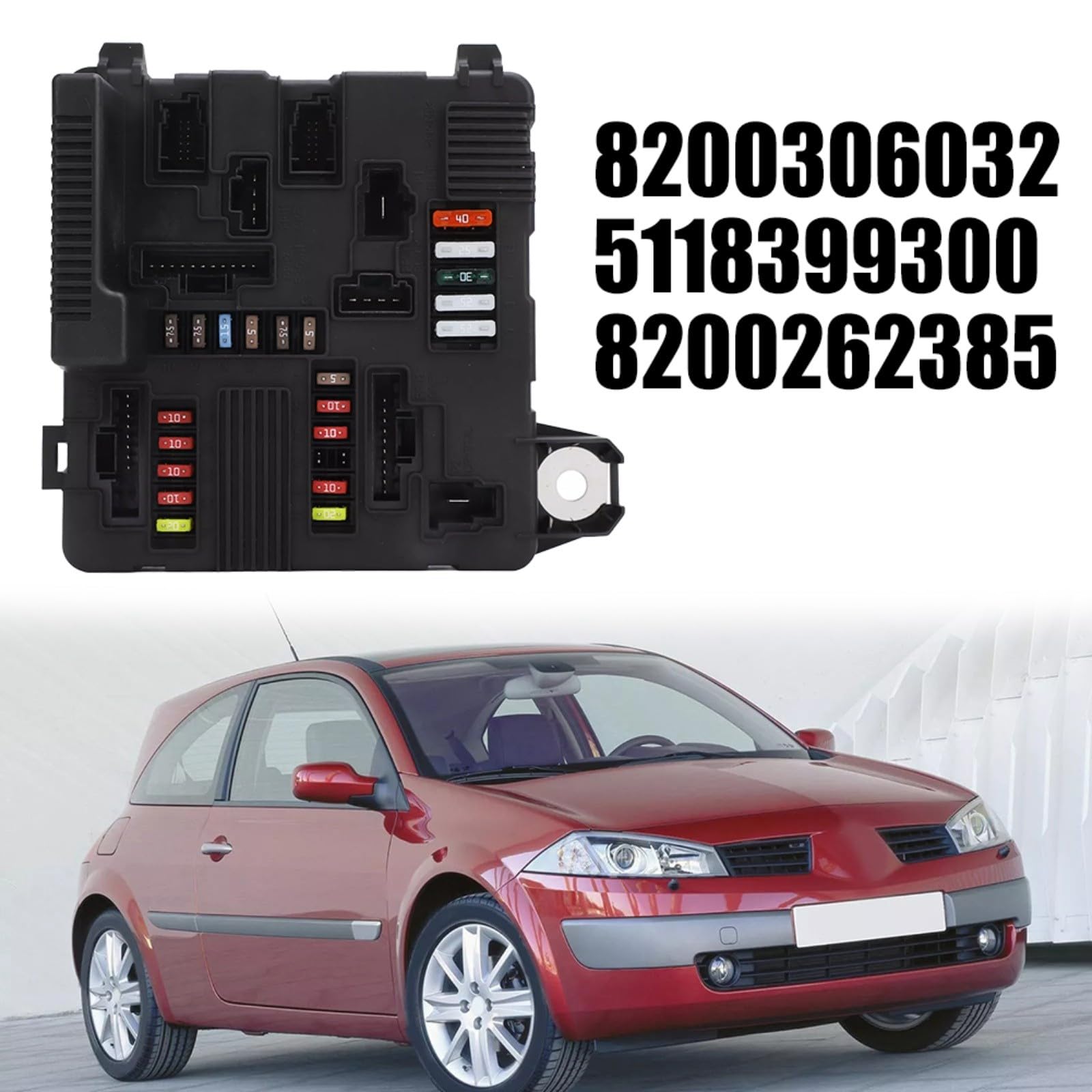 Módulo de caja de fusibles de motor para Renault para MEGANE II 2002-2006, OEM 8200306033 8200306032, pieza de coche de plástico negro para reemplazo de sistemas de carga y arranque