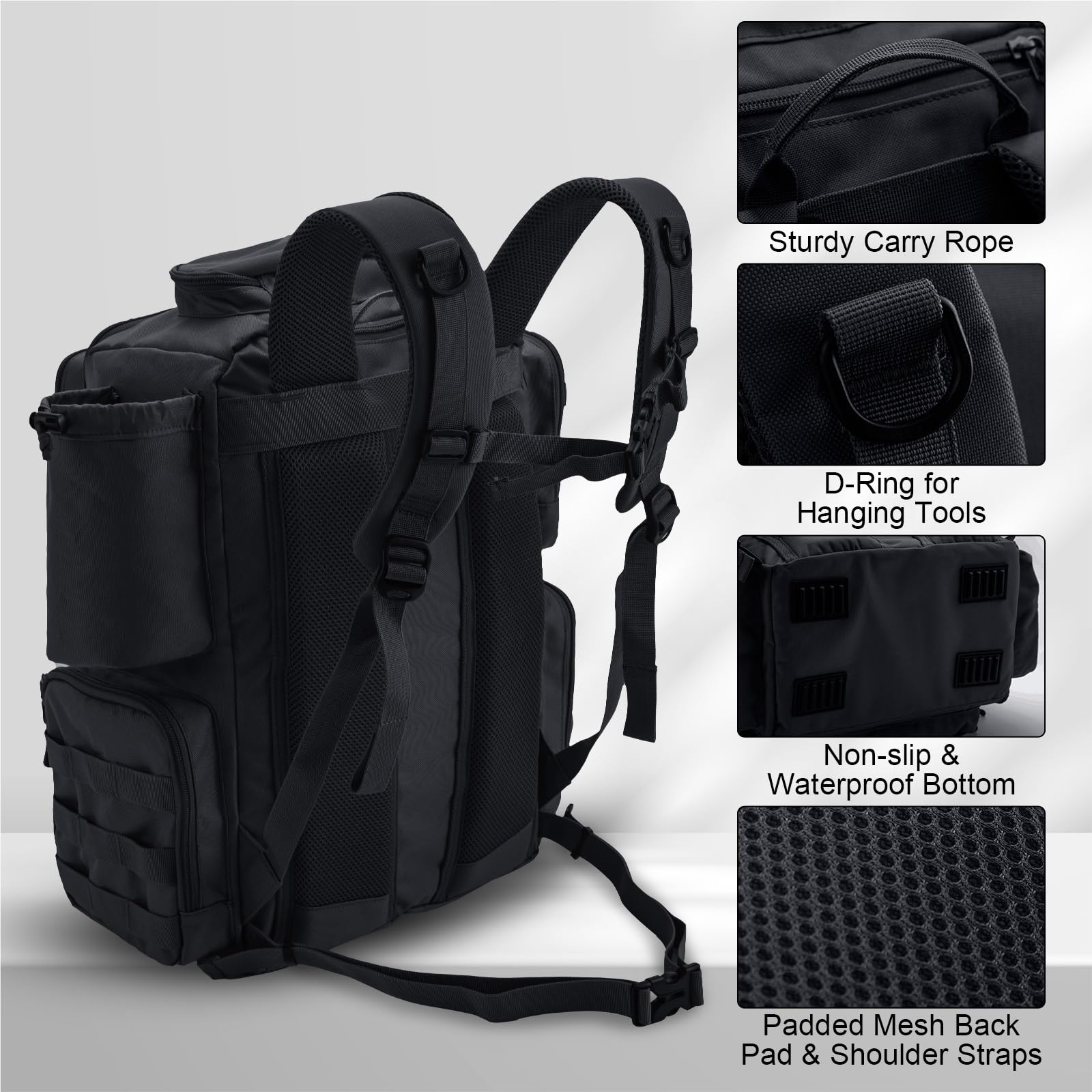 Tackle Storage Bags Outdoor Multifunctional Backpack Travel Mountaineering Explore Bag Fishing Storage Backpack Borsa da Pesca(Black)