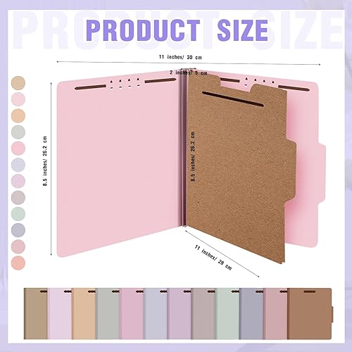 Miniatura 2 de Yaomiao 24 carpetas de clasificación, tamaño carta, 1 divisor, tamaño carta con expansiones de 2 pulgadas, carpetas de archivos con 2 puntas