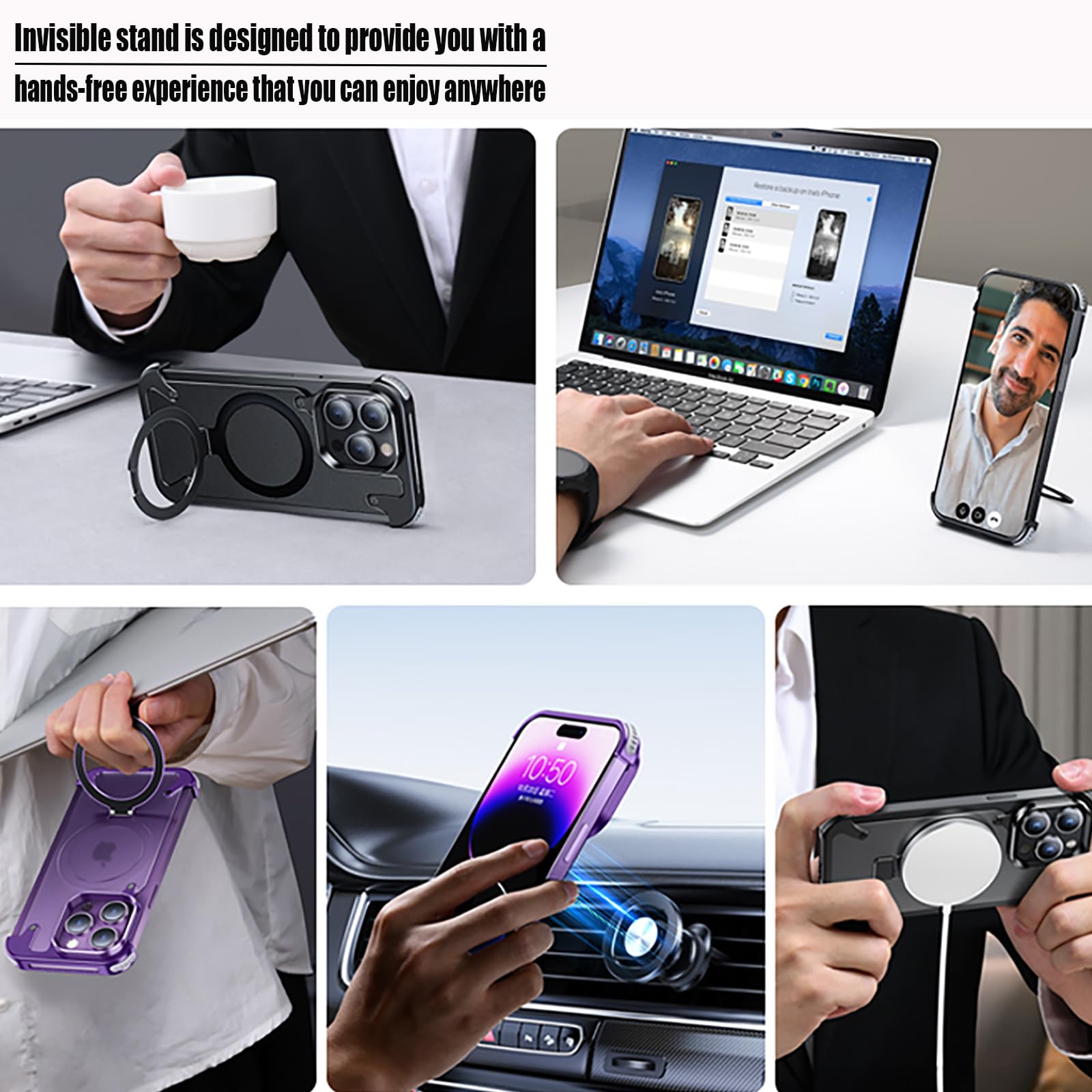 Amazon.co.jp: Losin (ロシン) 磁気スタンド iPhone 15 Pro用 メタル