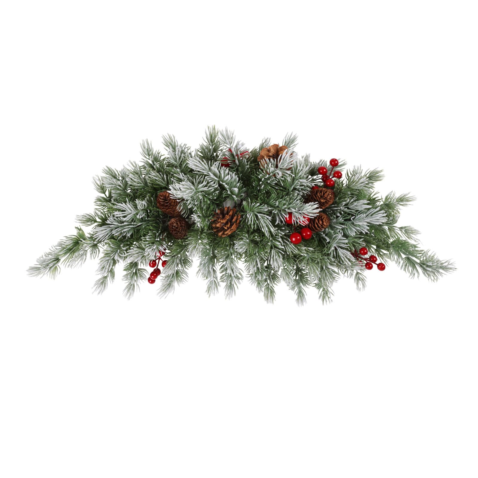 SHACOS 25" Christmas Swags Pine Swag with Pine Cones Red Berries Christmas Mailbox Swag Front Door Windows Wall Swag Wreath Mantel Table Garland Holiday Decor Indoor Outdoor