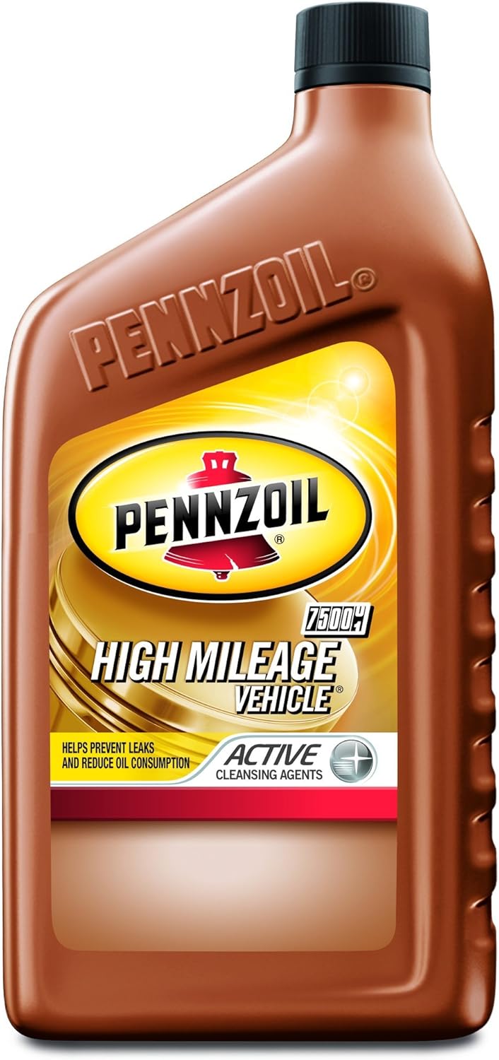 Pennzoil High Mileage Vehicle 5W20 Motor Oil - 1 Quart Bottle, Pack of 6