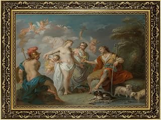 Vintage Framed The Judgement of Paris Wall Art Canvas Print Oil Paintings Reproduction World Classics Artwork Painting Poster Pictures Elegant Home Decor for Living Room Bedroom Apartment (Retro Framed,16L"x20W")