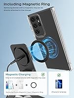 Vista 3 de Compatible with MagSafe Charger, 15W Magnetic Charger Stand, 360°Rotation Base Adjustable Foldable Wireless Charger for Samsung Galaxy S26 Ultra/Z