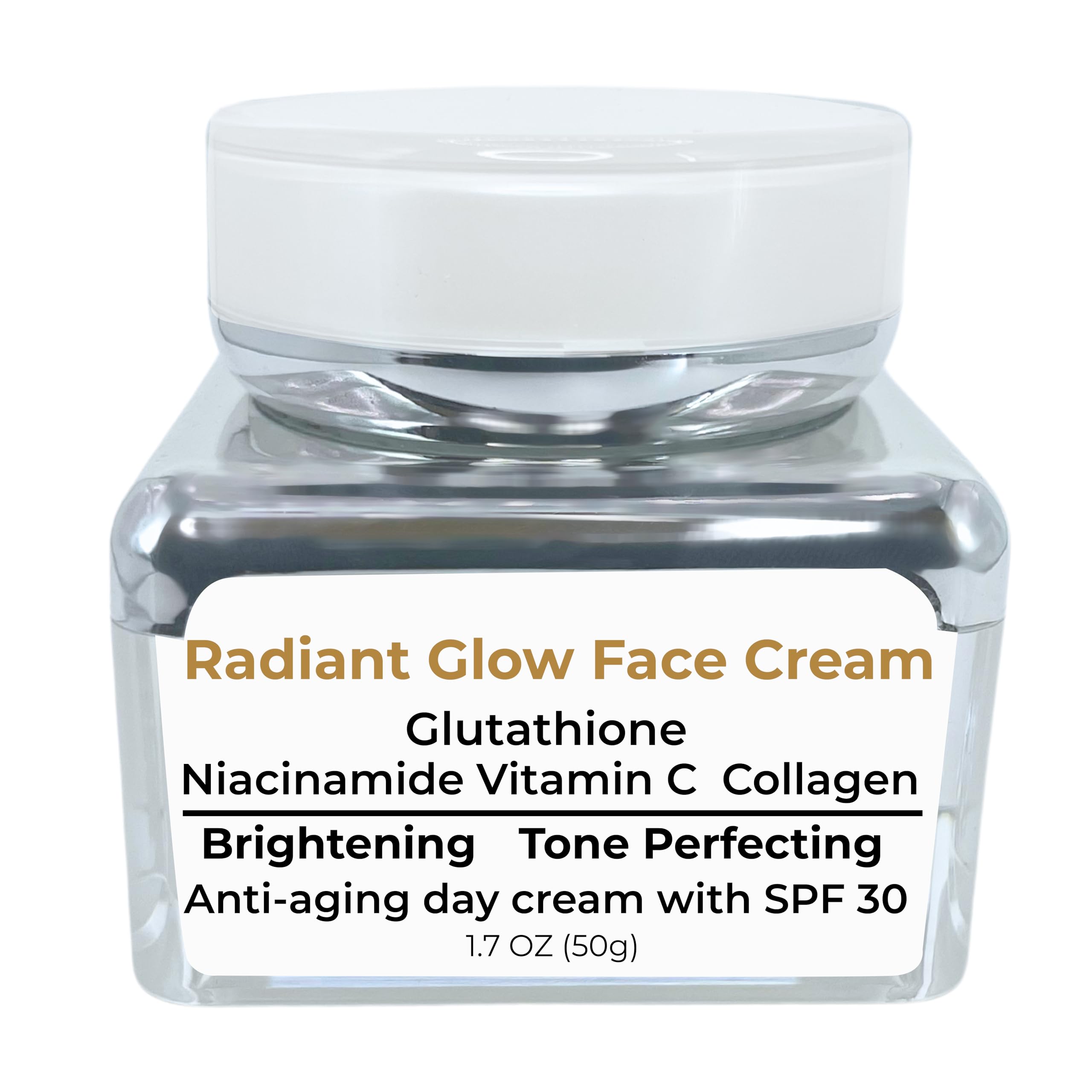 Brightening Face Cream - with Niacinamide, Collagen, Glutathione & Vitamin C | Reduces Fine Lines and Wrinkles 50g/1.7 OZ.