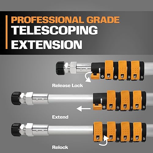 Miniatura 6 de EDOU Varita telescópica directa para lavadora a presión de 19 pies  Resistente  Presión máxima de trabajo de 4,000 PSI  Incluye conexión rápida de