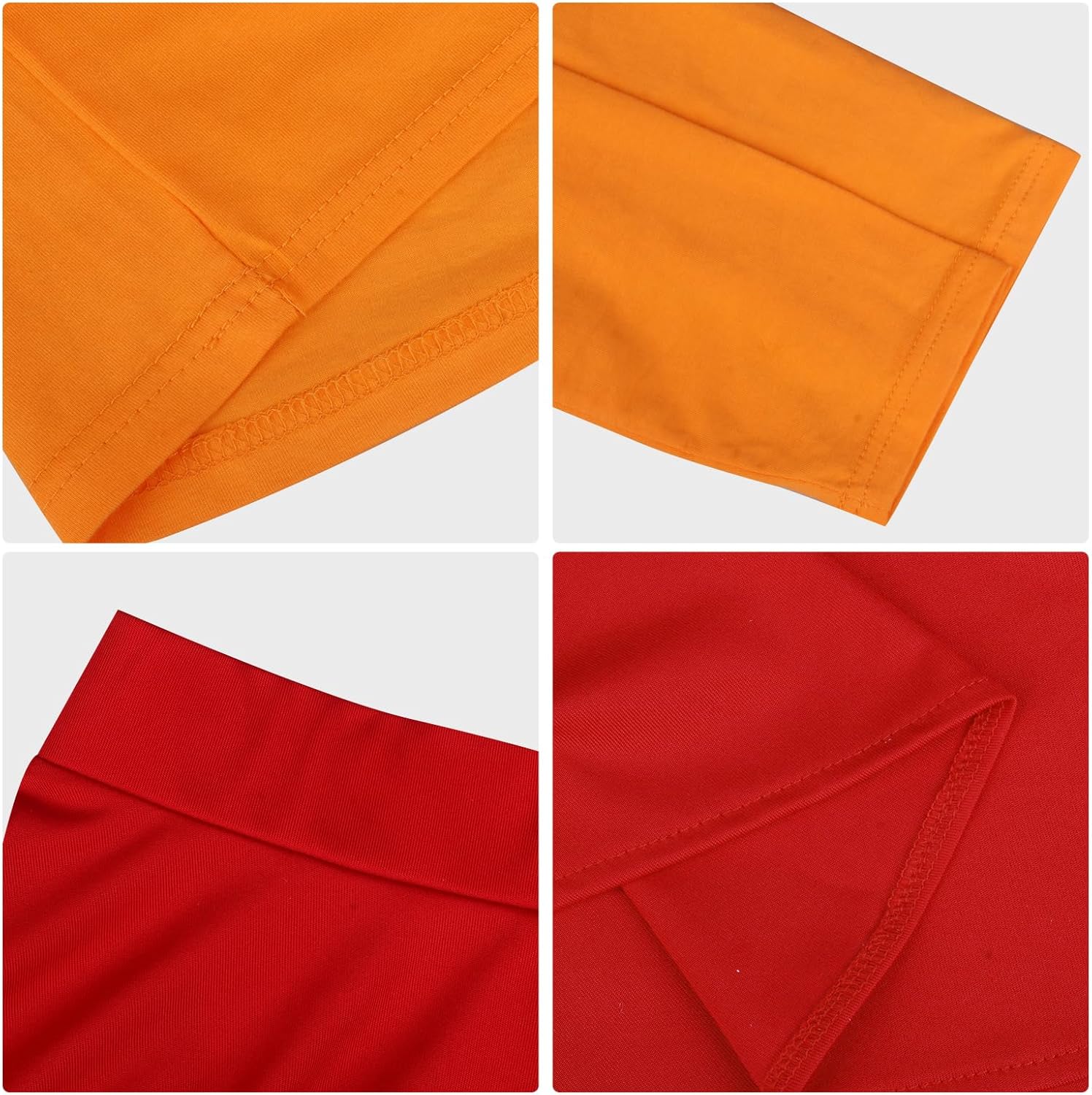 LINKOM Women's Velma Costume Orange Turtleneck Top Red Skirt Bob Wig Glasses Magnifying Glass and Socks Halloween Suit - Image 8