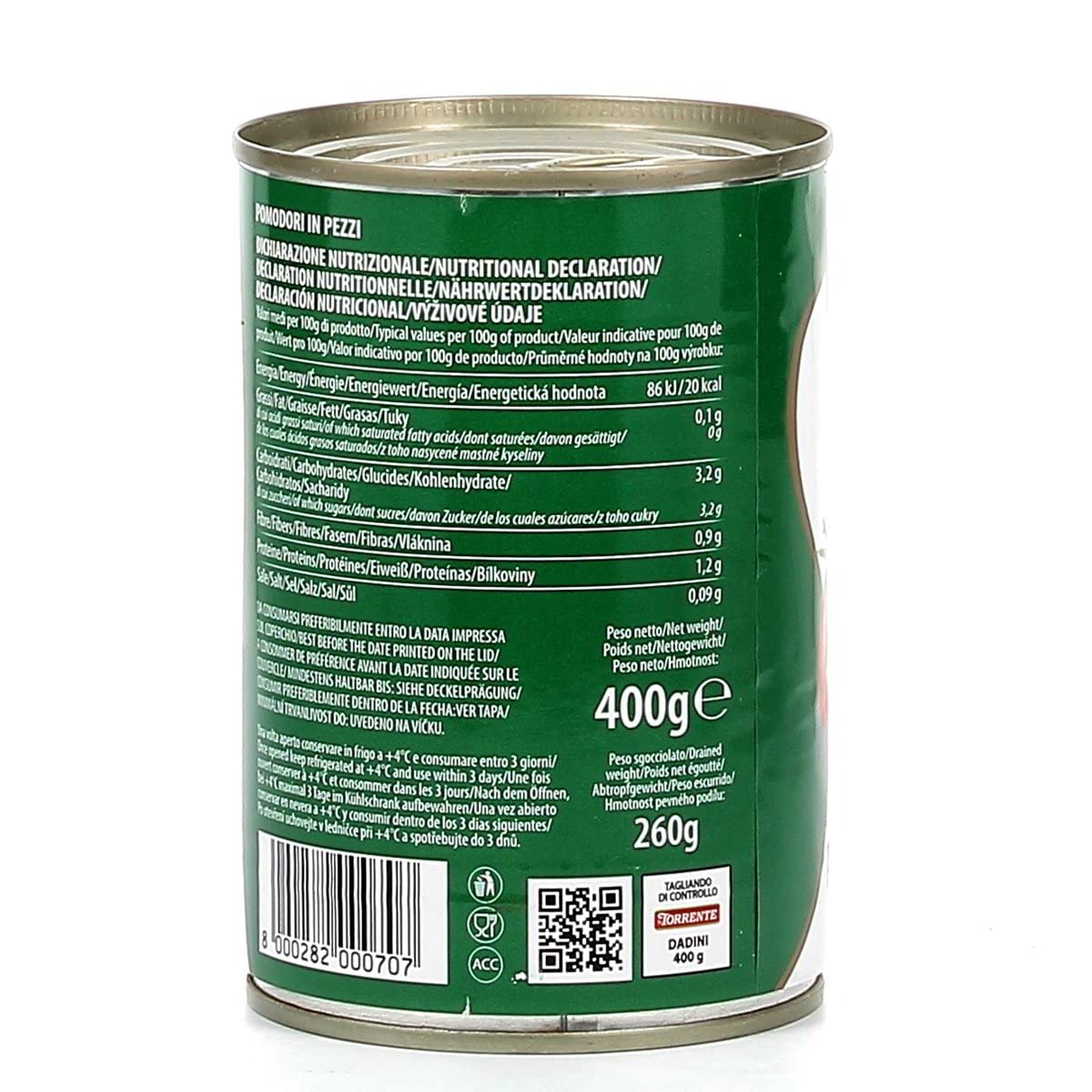 24 x La Torrente Polpa di Pomodori Dadini Pâte de tomate sauce aux tomates en Italie 400 g