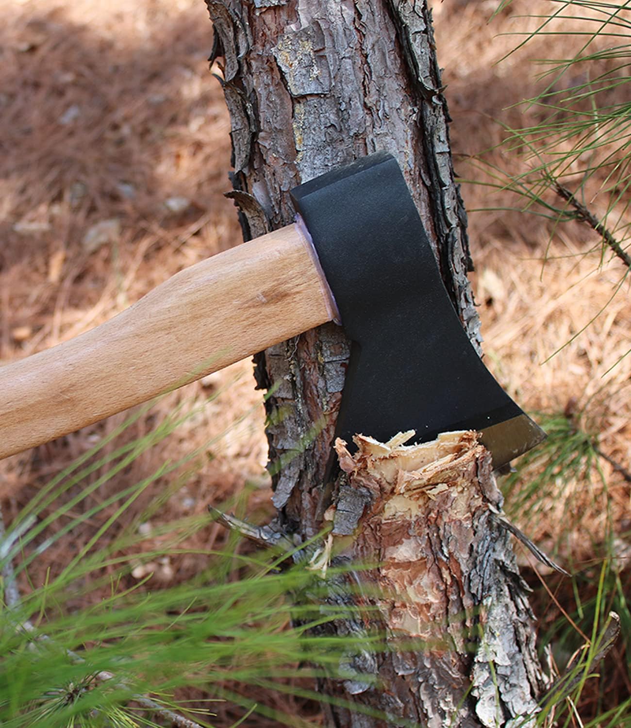 JXE JXO Chopping Axe Camping Hatchet - Carbon Steel Hickory Handle, Great for Wood Splitting, Camping, Survival, Outdoors and Chopping : Sports & Outdoors