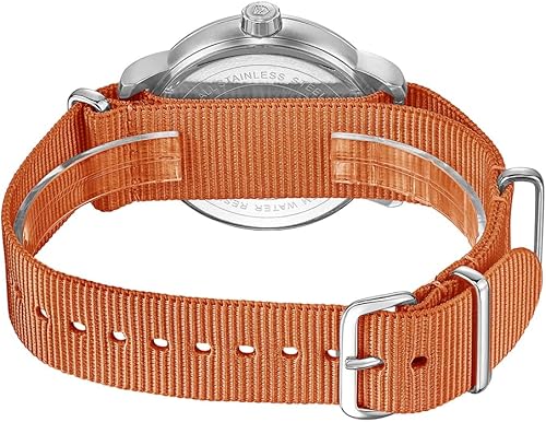 Miniatura 4 de Reloj de pulsera para hombre, acero inoxidable 316, cristal de zafiro resistente a los arañazos, resistente al agua 5ATM, correa de nailon, reloj de