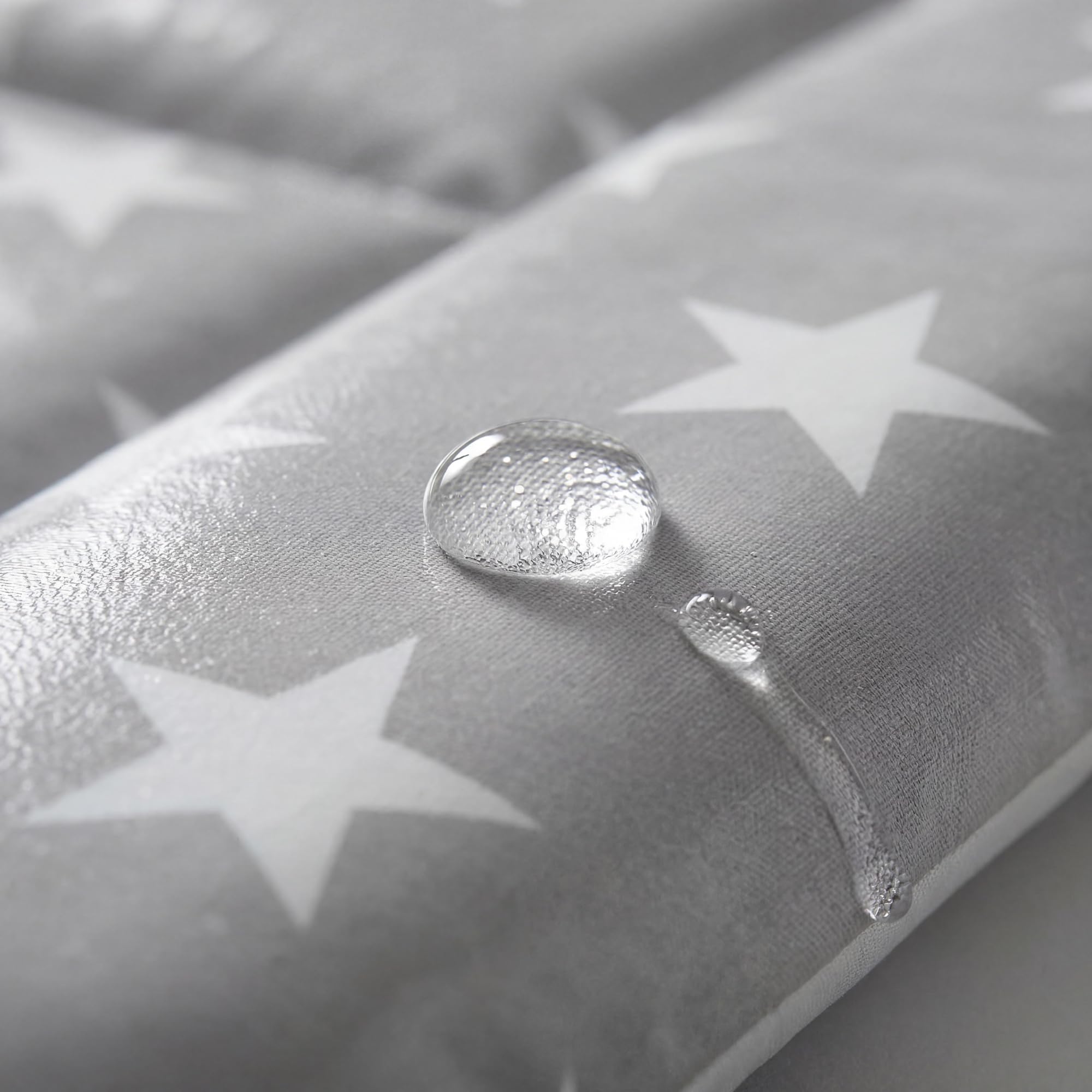 roba Colchón Cambiador Bebe Impermeable 85 x 75 cm - Little Stars - Borde Elevado - Superficie sin Ftalatos - Estampado de Estrellas Blancas sobre Fondo Gris