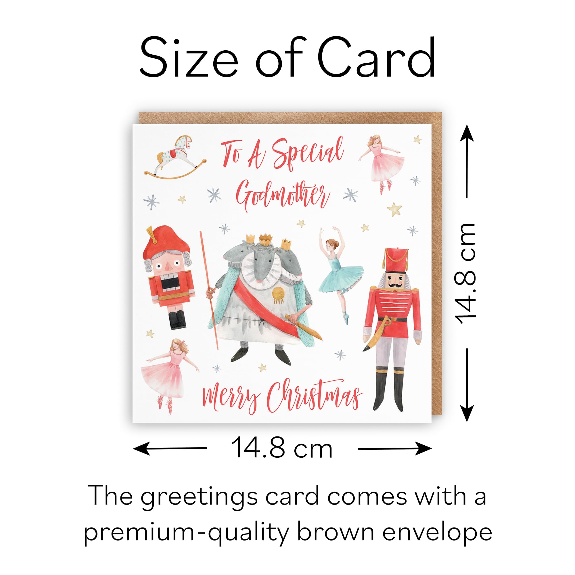 Hunts England - Godmother Christmas Card - To A Special Godmother - Merry Christmas - Nutcracker Collection - Fun Xmas Card - Image 4