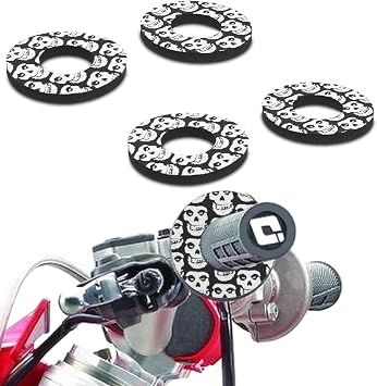Universal Skull Pattern Non-Slip Moto Grip Donuts | Fit for MX ATV Donuts Handlebar Grips Dirt Bike Quad Bicycle Grip Donuts Handlebar Accessories Unique Hand Grip Cushions
