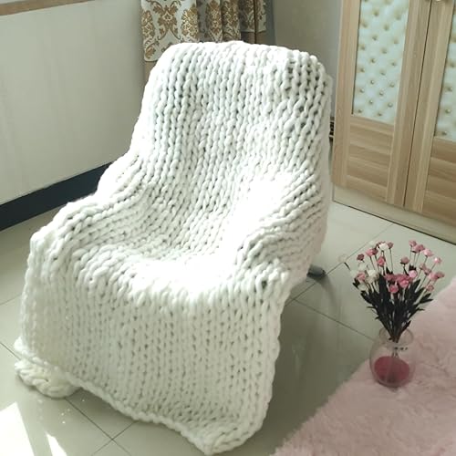Miniatura 3 de Manta de punto grueso, para todas las estaciones, tejida a mano, suave y esponjosa, trenzada para sofá, cama, decoración del hogar (50 x 60