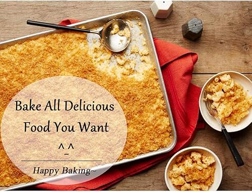 Miniatura 6 de Juego de 2 bandejas para hornear, de acero inoxidable para horno tostador, bandeja para hornear galletas Footek de 12.5 pulgadas de largo x 10