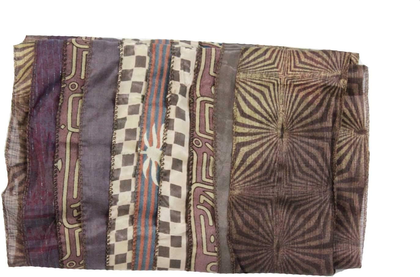 Mango Gifts Women Silk Sari Scarf Neck Wraps 10 X 70 Inches image 4