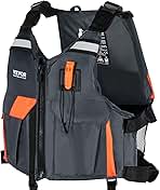 VEVOR Life Vest for Watersports (PFD), Life Jacket with Waterproof Nylon & 80N Buoyancy, Life Vest/Jacket for Any Water Activity-Fishing, Kayaking, Surfing and More, Men and Women