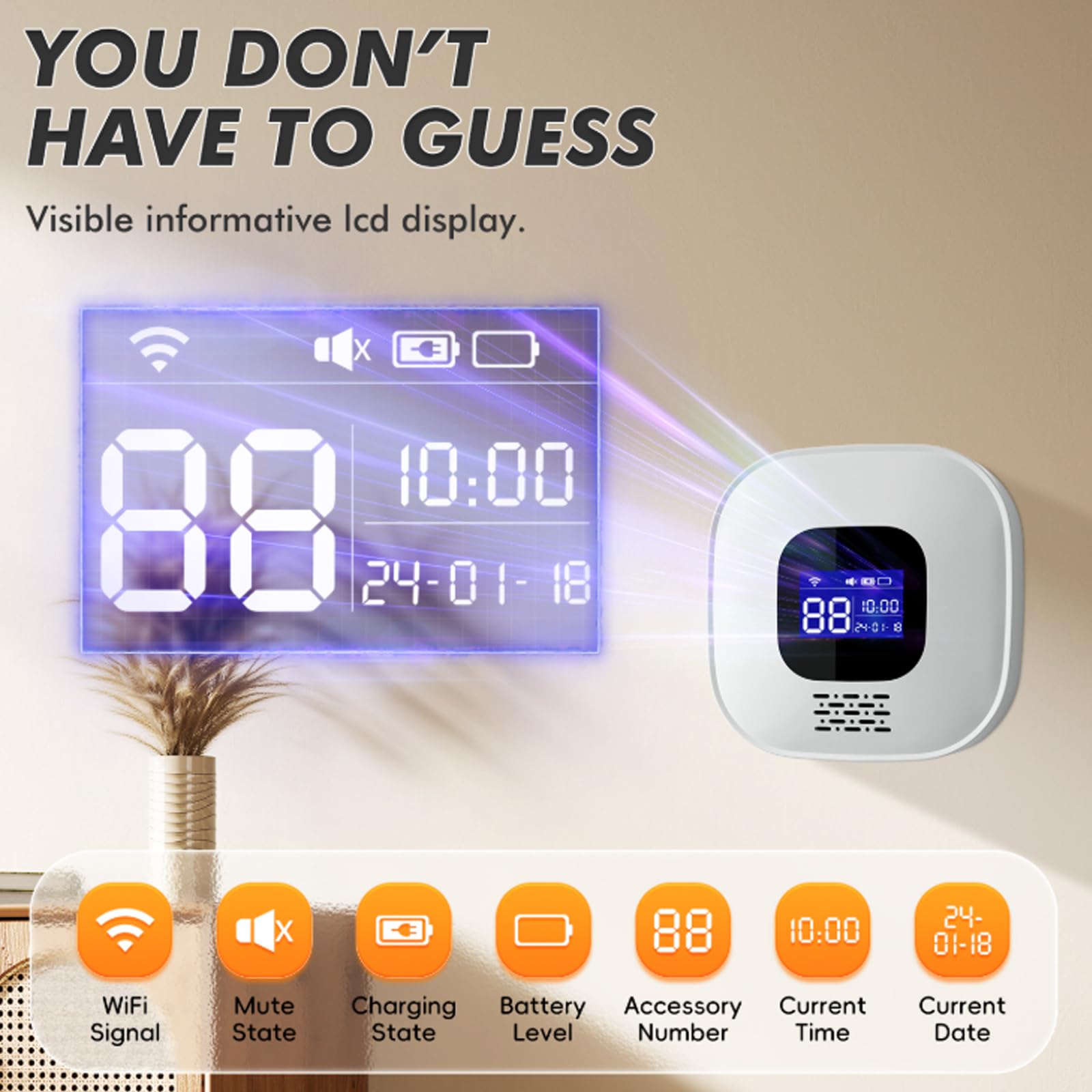 Pulsante di emergenza per anziani, WiFi Tuya Smart Senior, pulsante di emergenza per anziani, sistema di allarme di emergenza WiFi, braccialetto SOS per pazienti e disabili (1 ricevitore+