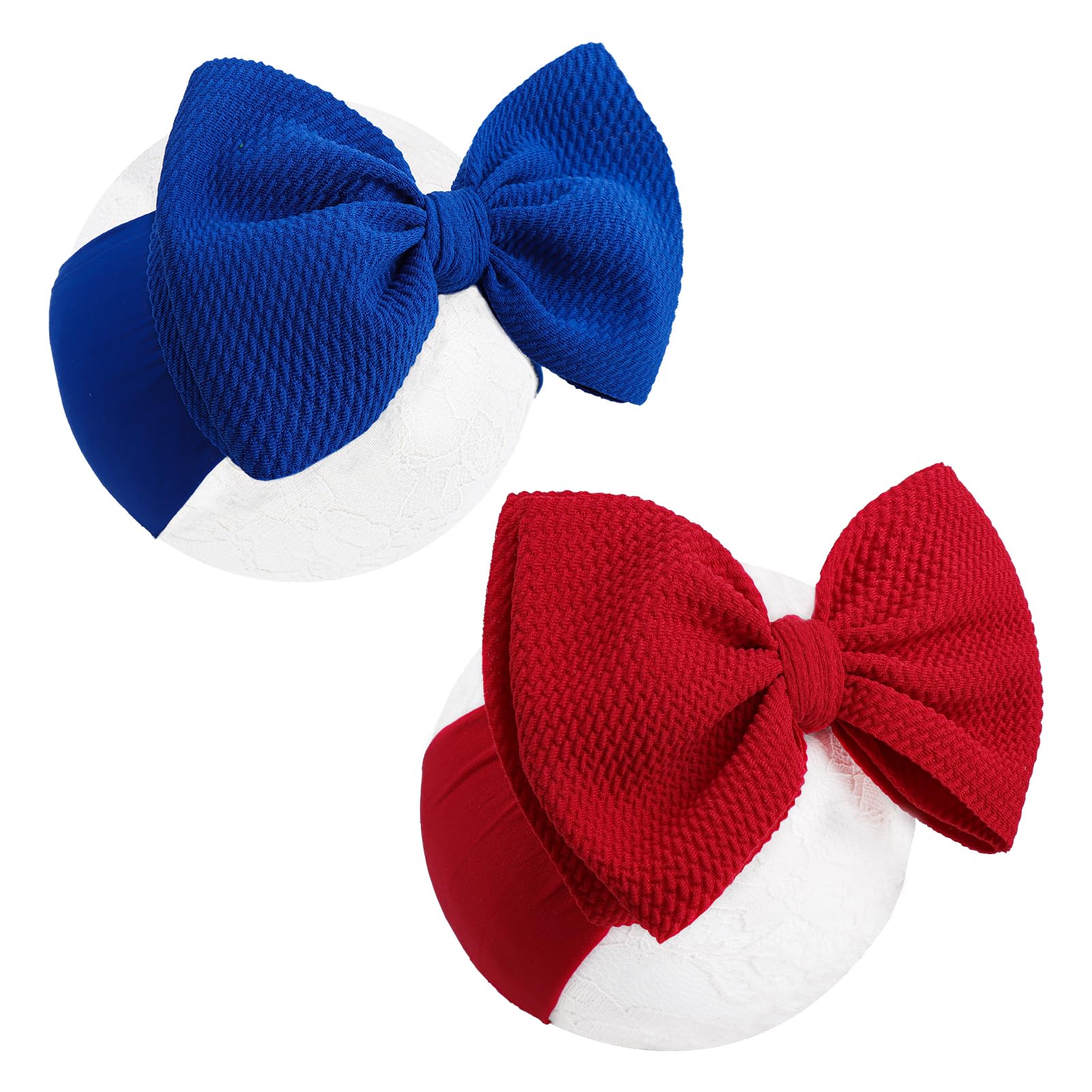 YanJie 4th of July Baby Headbands Red Hair Bow Blue Headband Bow for Girls Independence Day Hair Accessories Newborn Infant Baby Girl Toddler