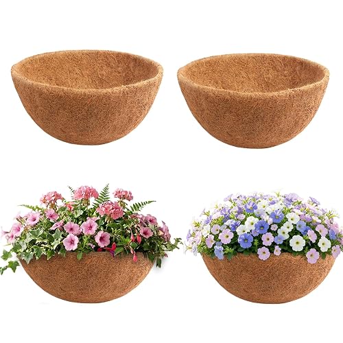 4 Pcs 16 Inch Round Coco Liners Replacement for Hanging