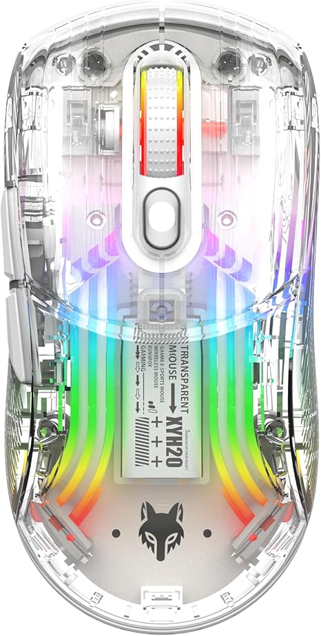 Razer Amplía la Línea Phantom con la Versión Transparente Phantom White 6 71vfXJ0MuQL. AC SX466 Bluetooth Wireless Mouse, Transparent RGB Mechanical Dual Mode Gaming Mouse, A Must-Have Cool USB Computer Mouse for Gaming and Esports