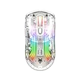 Bluetooth Wireless Mouse, Transparent RGB Mechanical Dual Mode Gaming Mouse, A Must-Have Cool USB Computer Mouse for Gaming and Esports