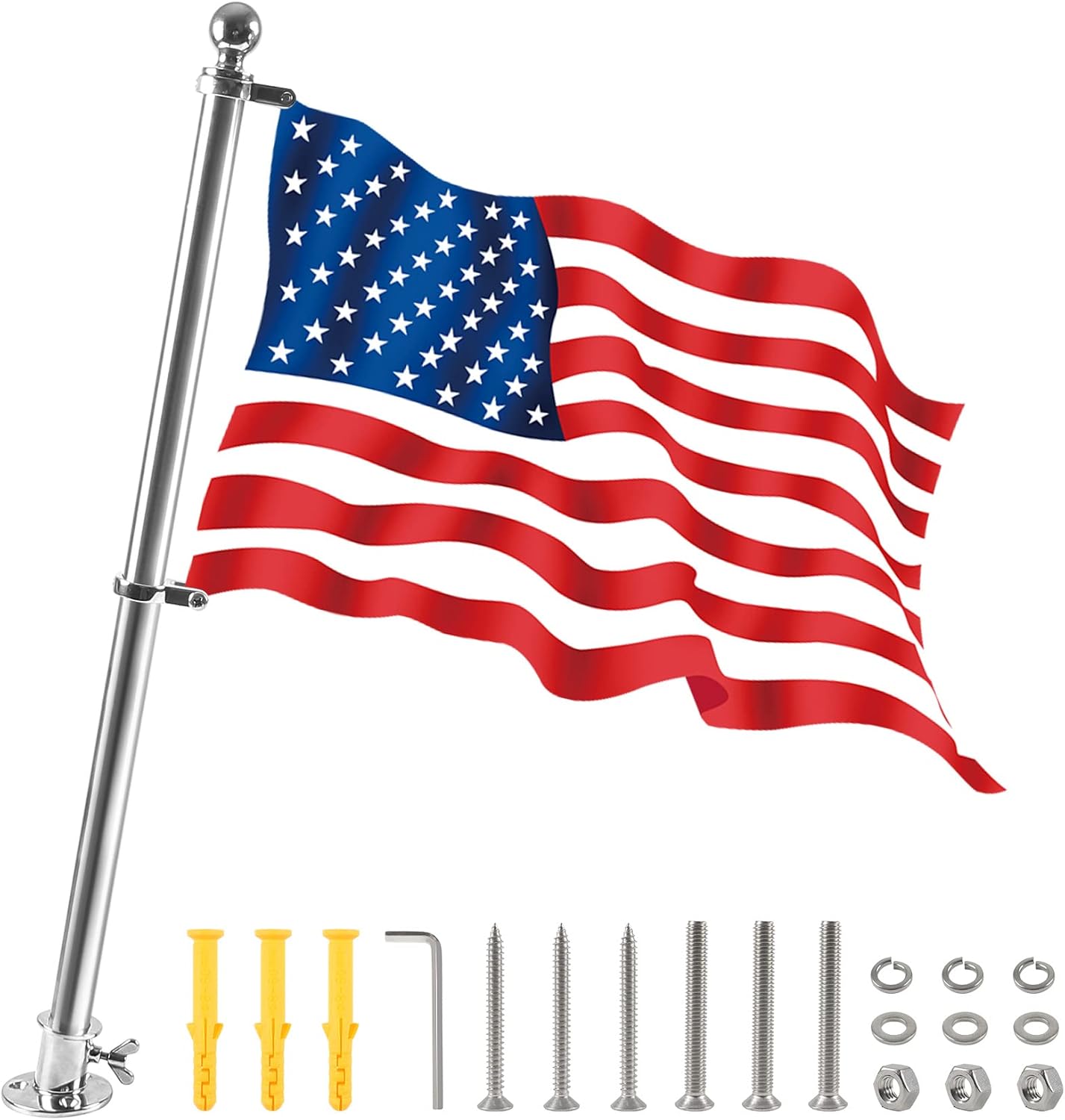 Boat Flag Pole 316 Stainless Steel, Flag Pole for Outside