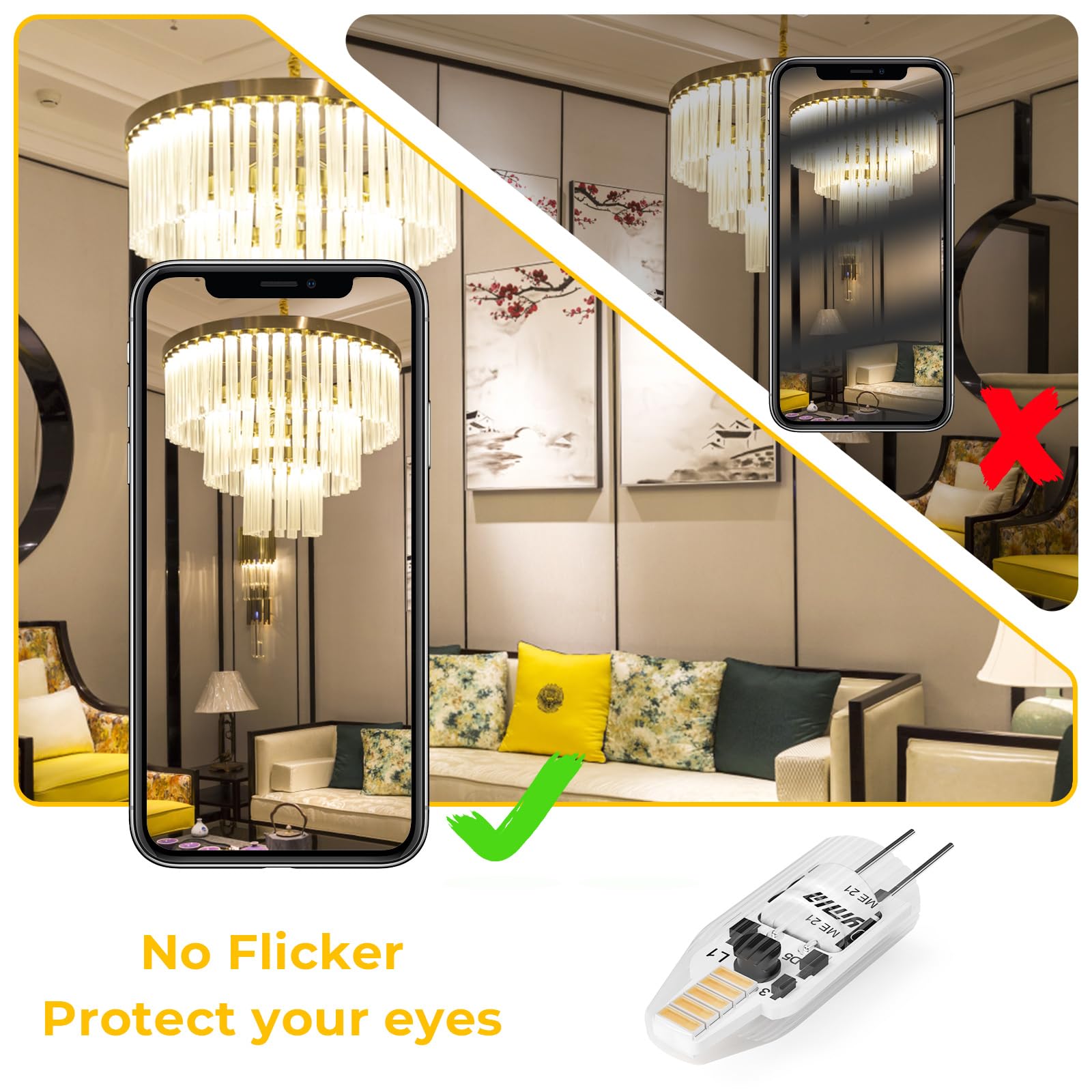 RuLEDne G4 LED Light Bulb 1 W 110 Lumen 2700 K Warm White LED Lamps AC/DC 12 V G4 Mini Bulb Equivalent to 10 W 15 W Halogen Bulbs Not Dimmable No Flickering Pack of 10 - Image 3