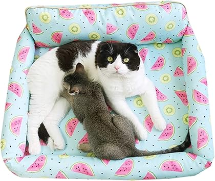 Amazon ひんやり ベッド接触冷感 緑 クール カドラー ベッド 四角 ひんやり 涼感 冷却 多頭 犬 S 猫 ペット ベット 夏用 お昼寝 いぬ ベット 洗える おしゃれ かわいい 犬用品 ペットグッズ ベッド ベット ペットソファー ペットクッション